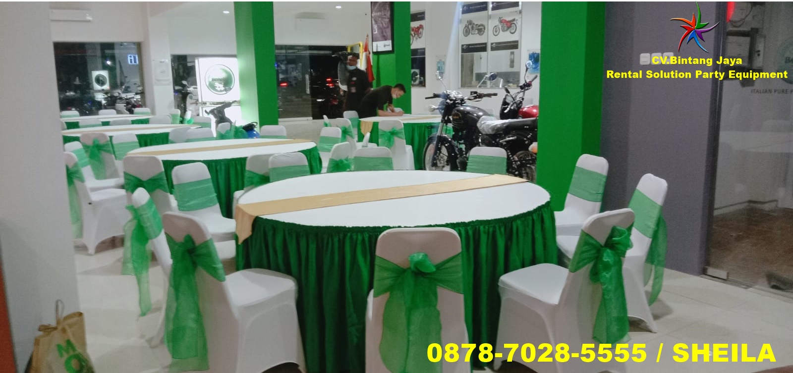 SEWA MEJA BULAT BESAR DAN MURAH PURI INDAH