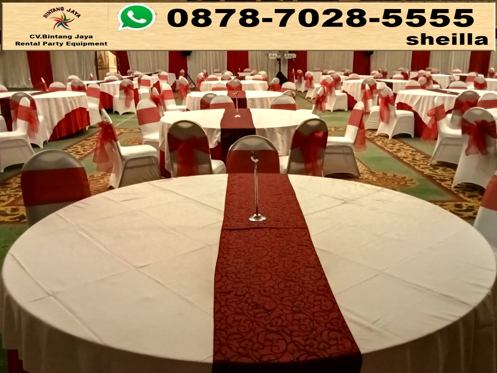 Meja bulat diameter 120cm