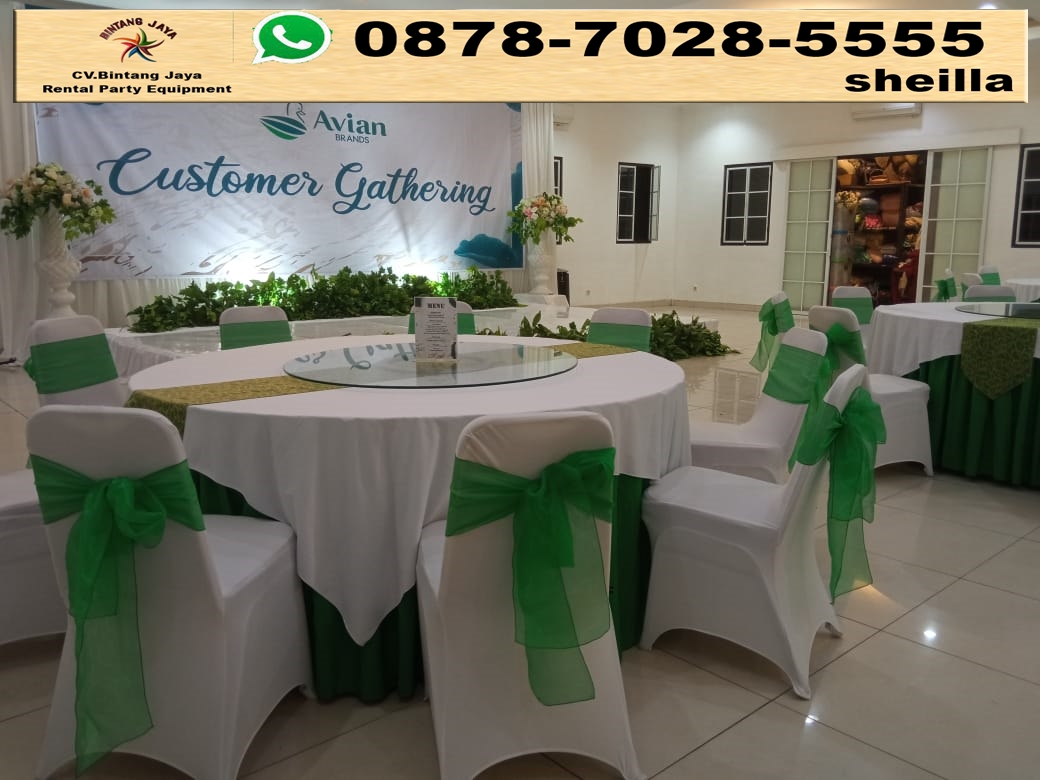 Pusat sewa meja bundar diameter 180 cm sewa murah Jakarta