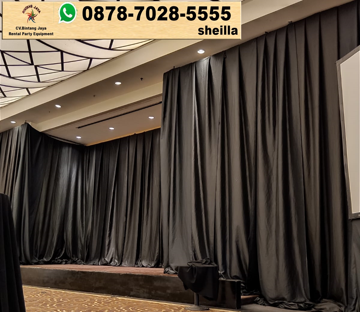 Rental tirai penyekat ruangan hitam Jakarta Pusat