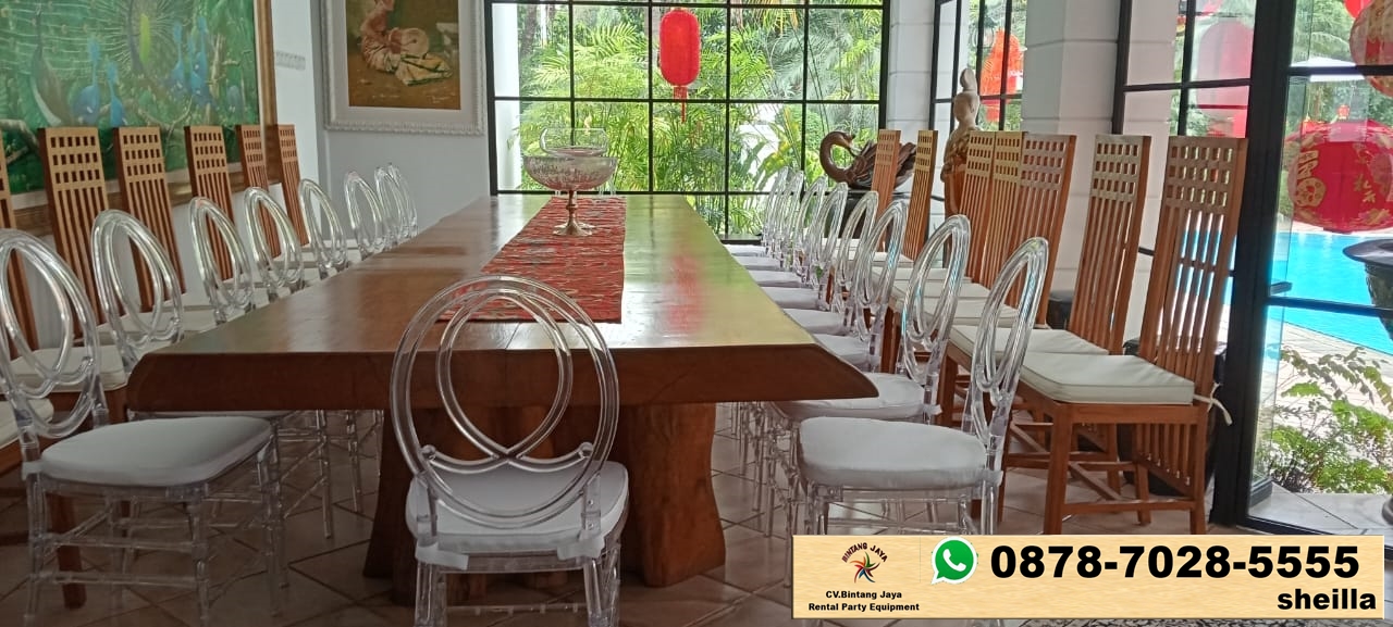 Gudang sewa kursi acrylic produk baru Bekasi