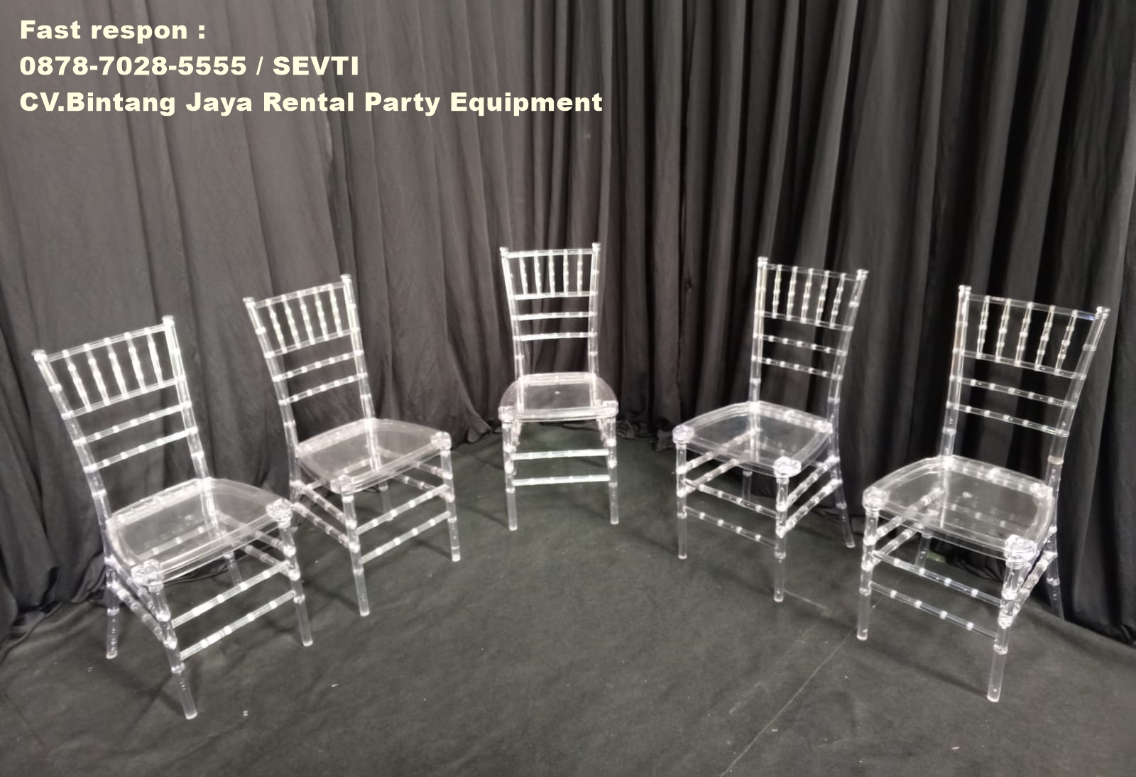 Sewa kursi tiffany acrylic kursi pesta terlaris area Bekasi