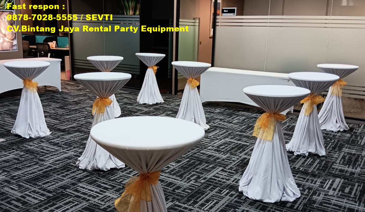 Pusat Sewa Meja Barstool Cover Tebar Ikat Pita Area Karawang