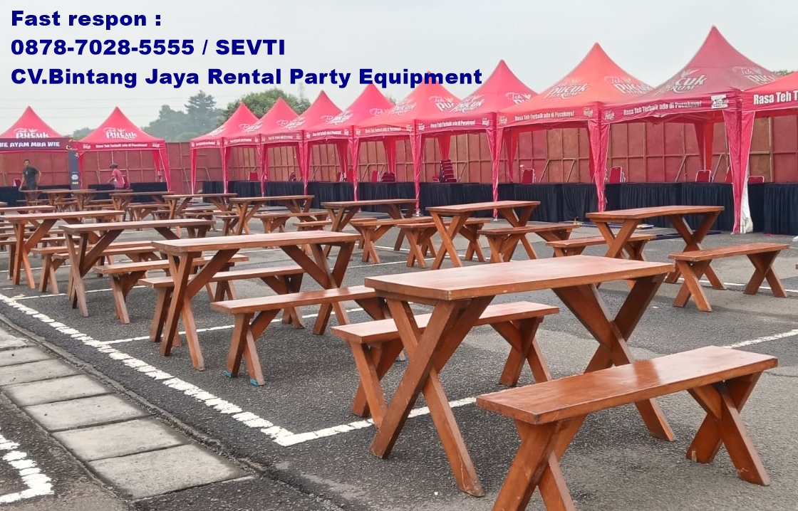 Sewa Meja Outdoor Taman Kayu Area Bekasi Cibarusah