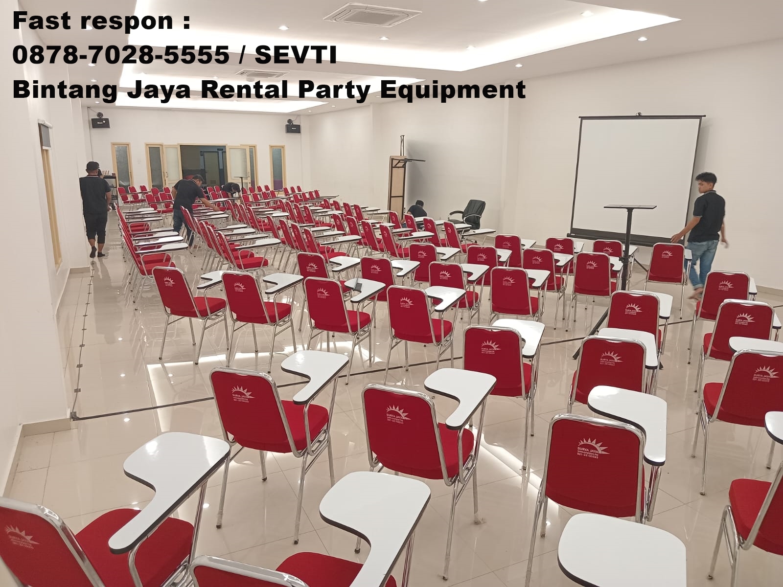 Sewa Kursi Susun Polos Merah Sewa Murah Depok