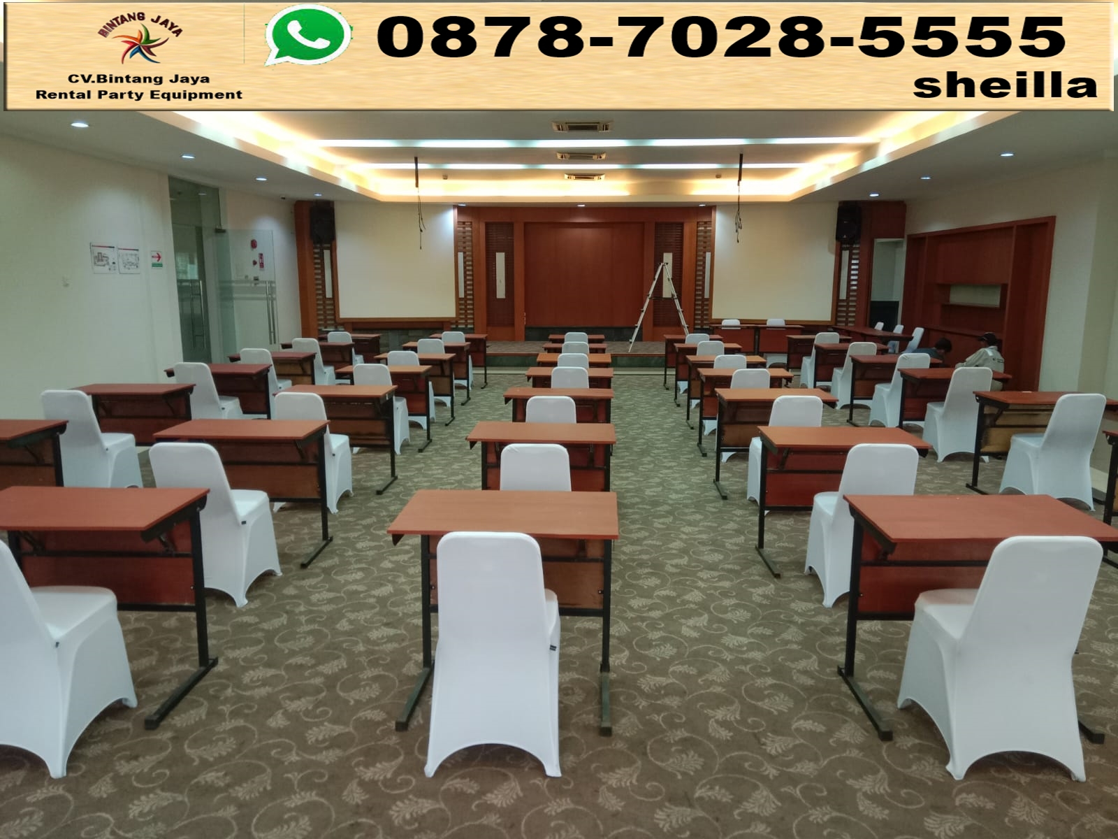Sewa Meja Test HPL Set Kursi Event OSCT Cikarang