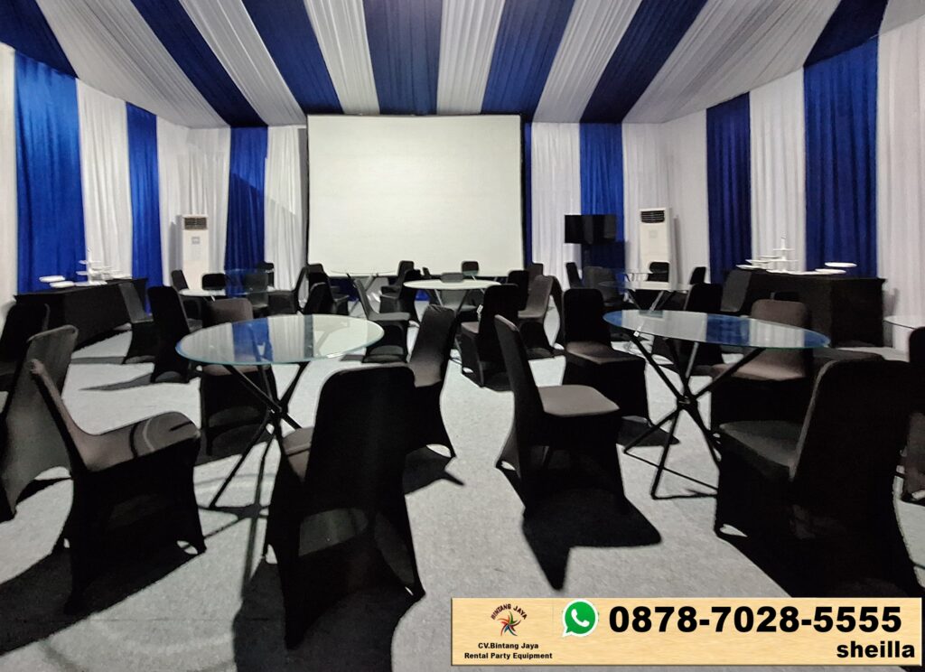 Sewa Meja Bar Hitam Kaki Stainless di Jakarta