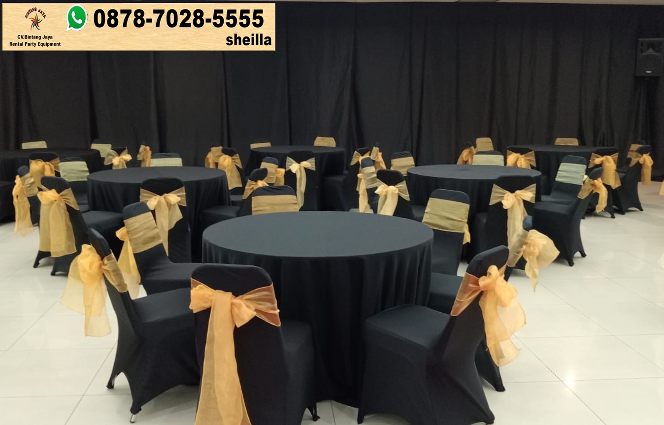 Sewa Meja Dan Tirai Hitam Cikarang