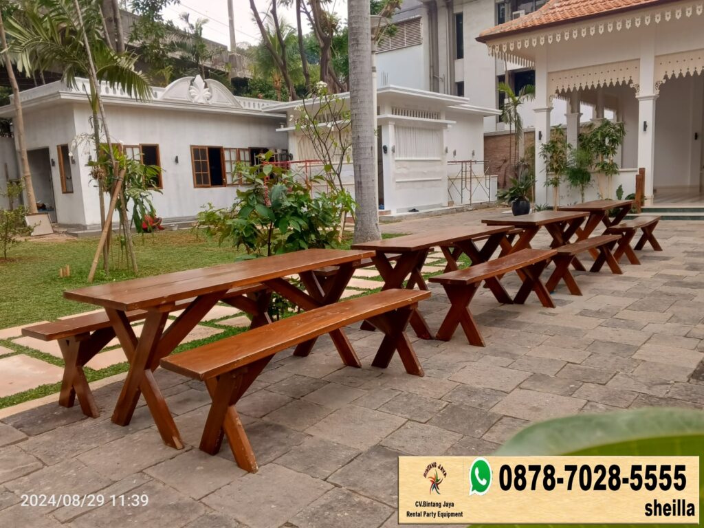 Sewa Meja Kursi Taman Kayu Area Terdekat Jakarta