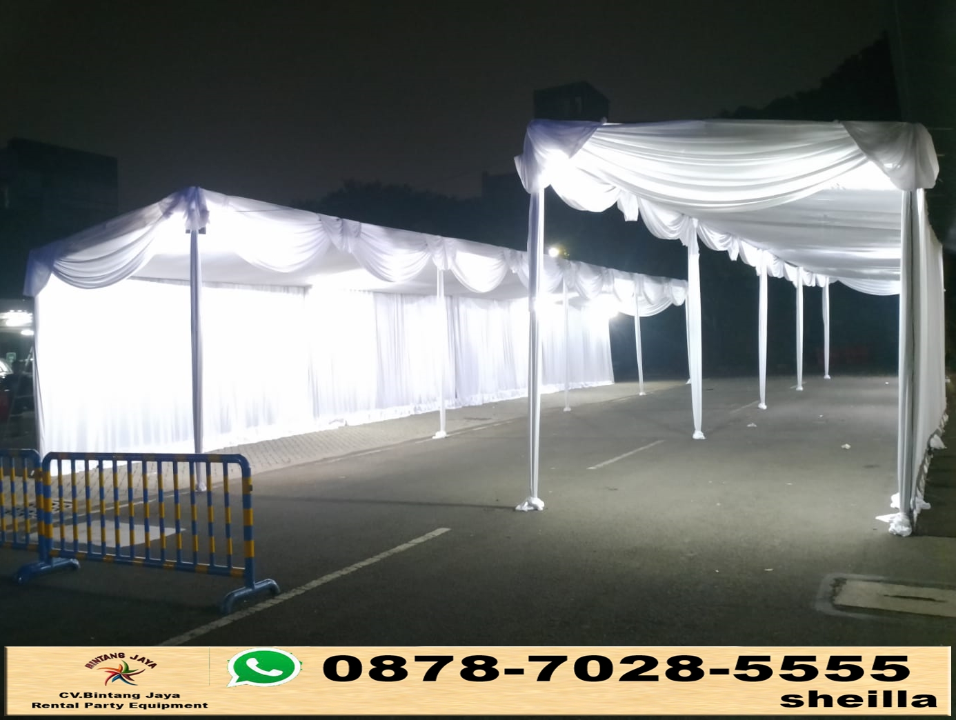 Sewa Tenda Area Terdekat Jakarta Dekorasi Serut Putih