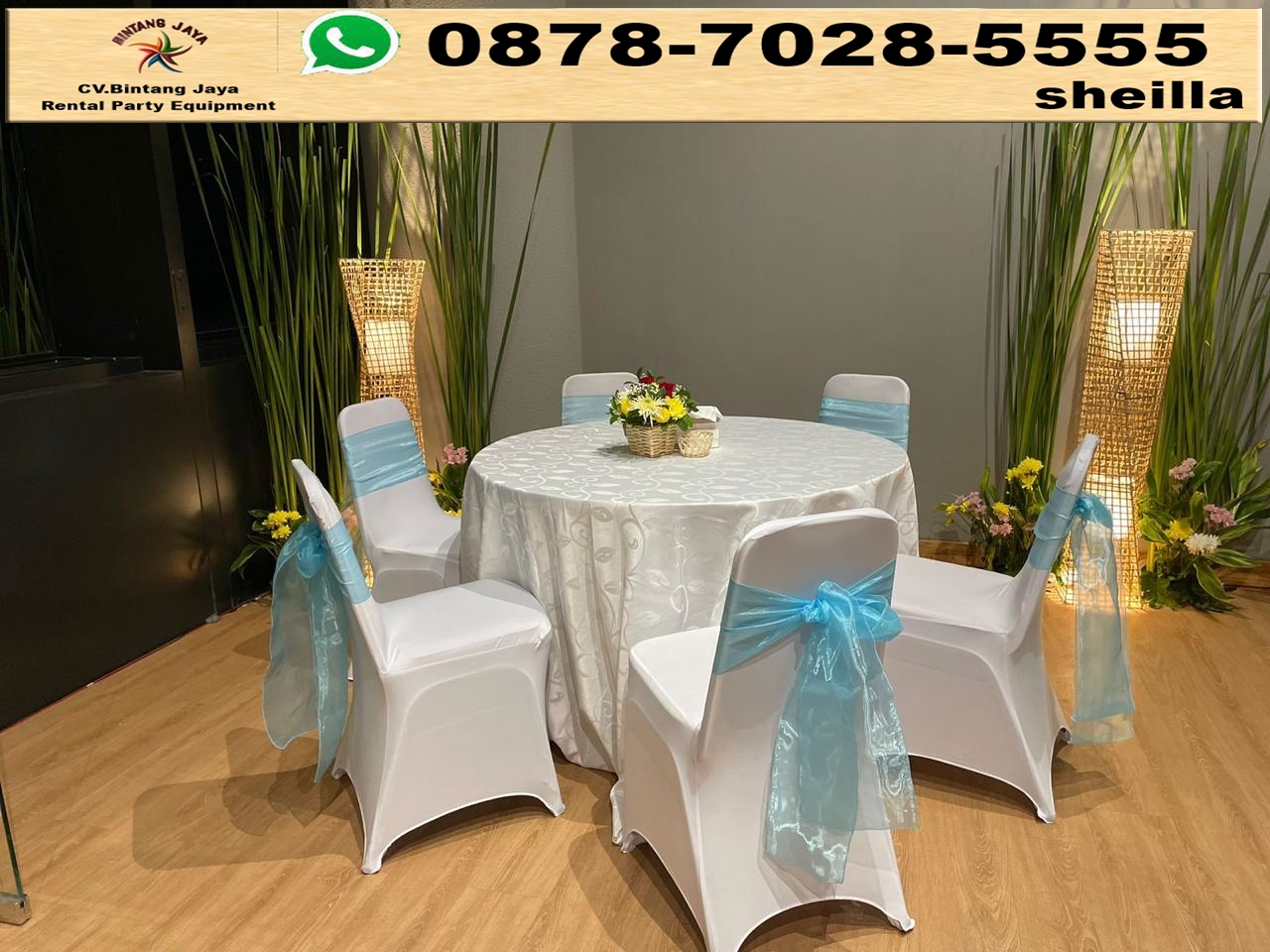 Jasa Sewa Kursi Dan Round Table Cover Putih Area Jakarta