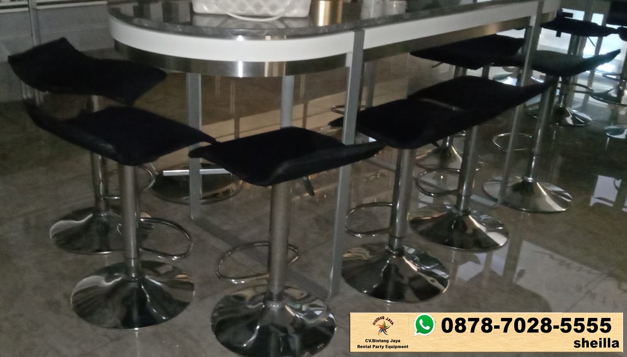 Sewa Barstool Kursi Dan Meja Bar Cover Hitam Area Jakarta