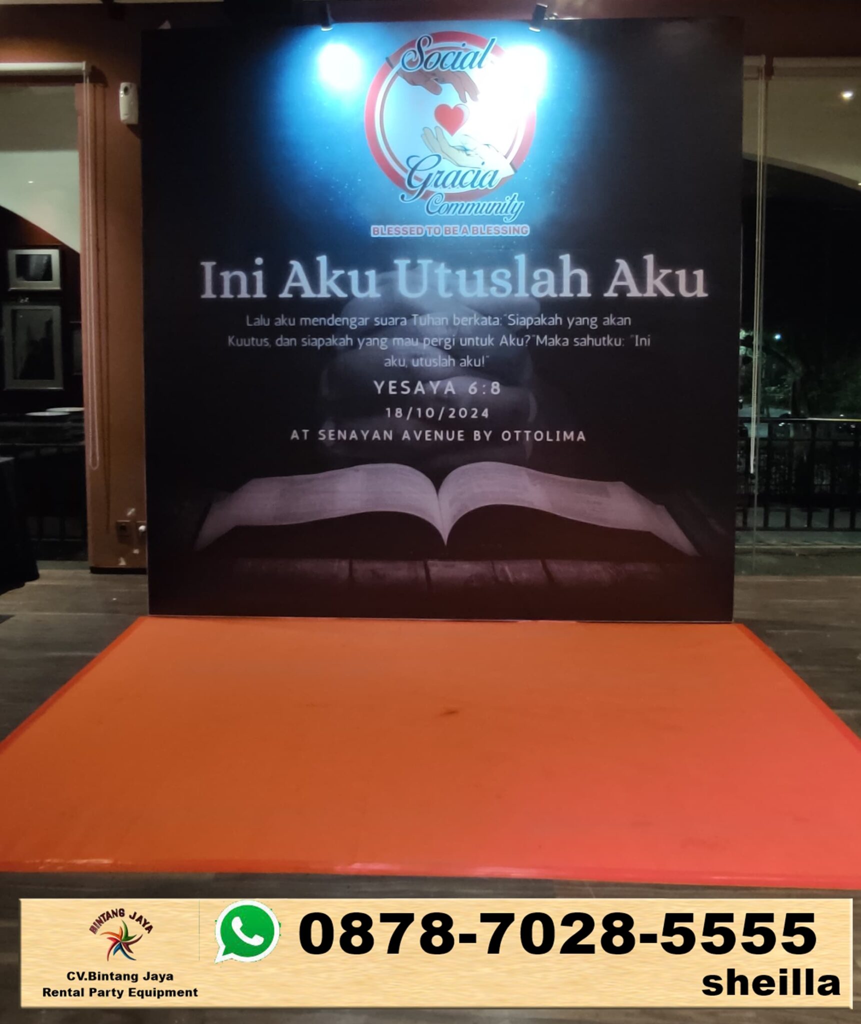 Sewa karpet merah dan backdrop area senayan Jakarta Pusat