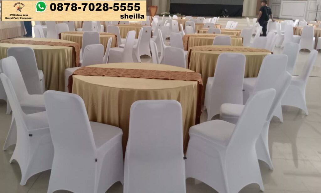 Sewa Meja Bundar Cover Silver D160cm Area Jakarta