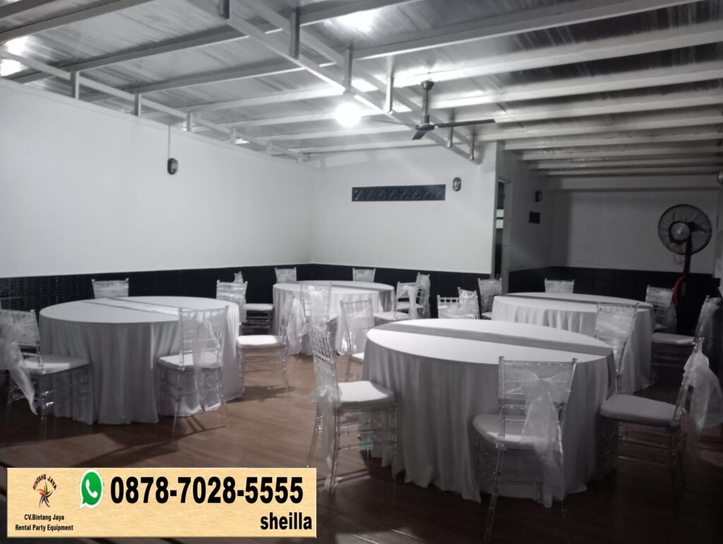 Sewa Meja Bundar Dan Kursi Acrylic Tiffany Area Bogor