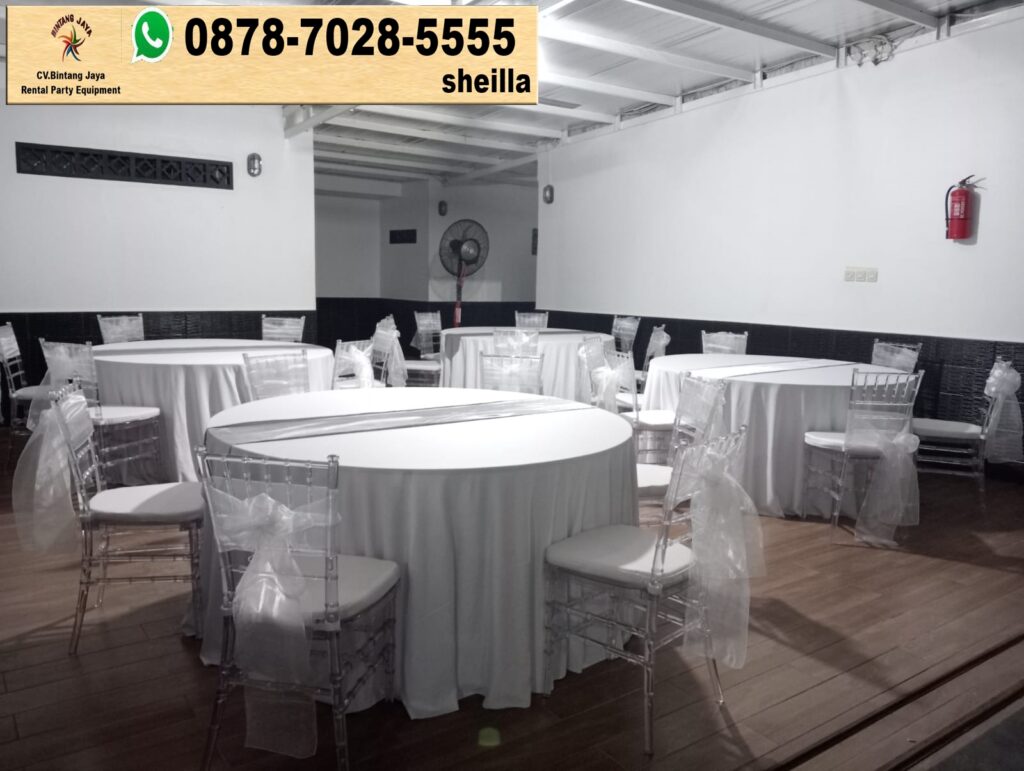 Sewa Meja Bundar Dan Kursi Acrylic Tiffany Area Bogor