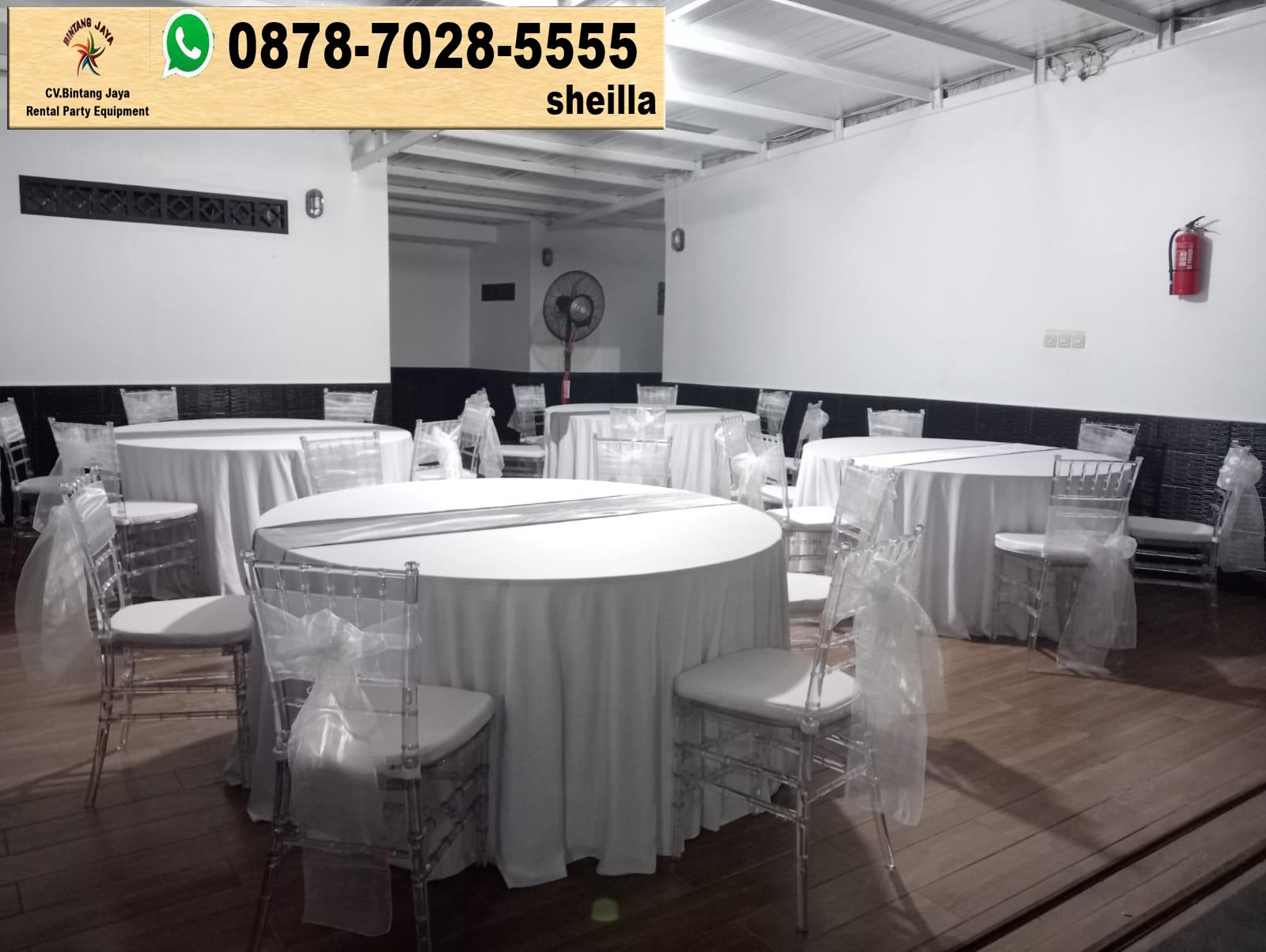 Sewa Meja Bundar Dan Kursi Acrylic Tiffany Area Bogor