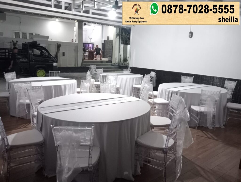 Sewa Meja Bundar Dan Kursi Acrylic Tiffany Area Bogor