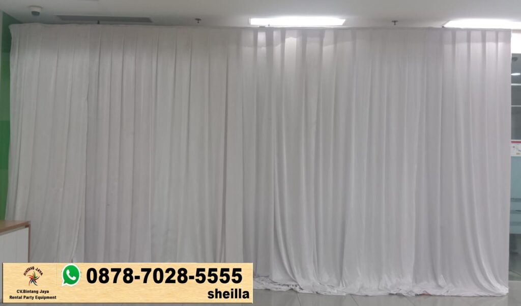Jasa Sewa Kain Filamin Tirai Putih Dan Meja Kursi Area Tangerang
