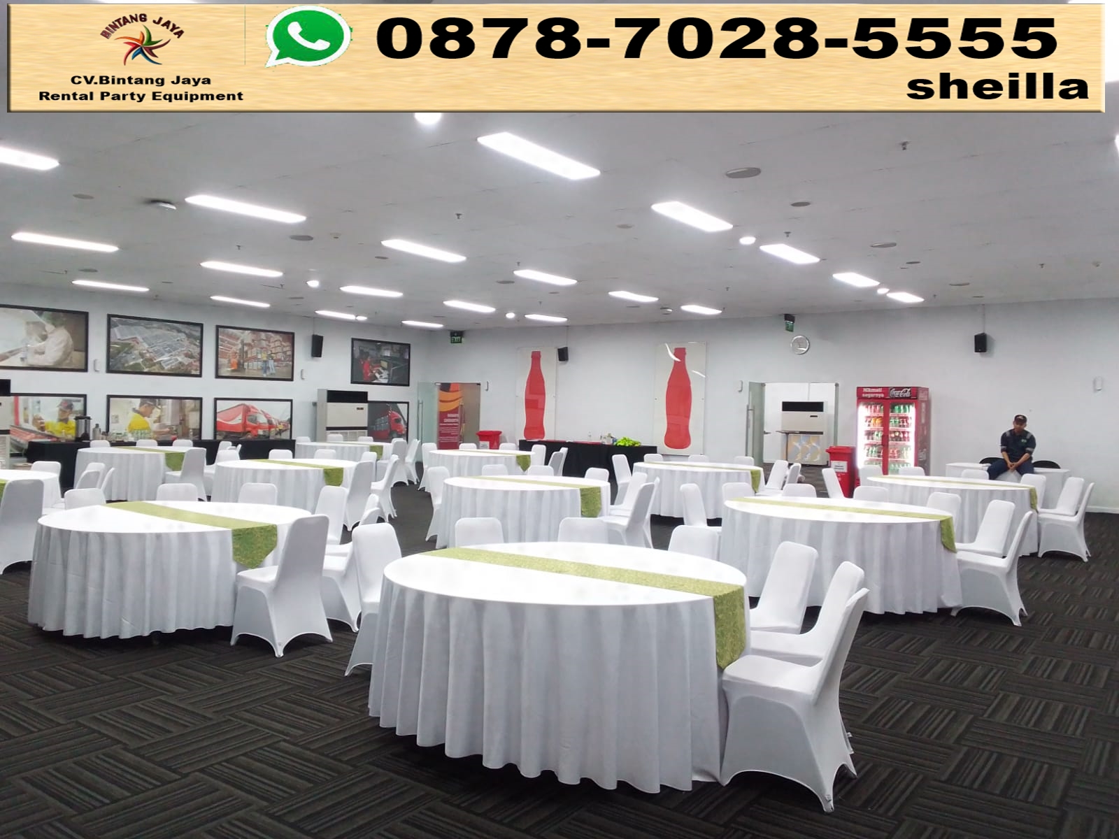 Layanan Jasa Sewa Meja Bulat Cover Putih Mewah Area Bandung