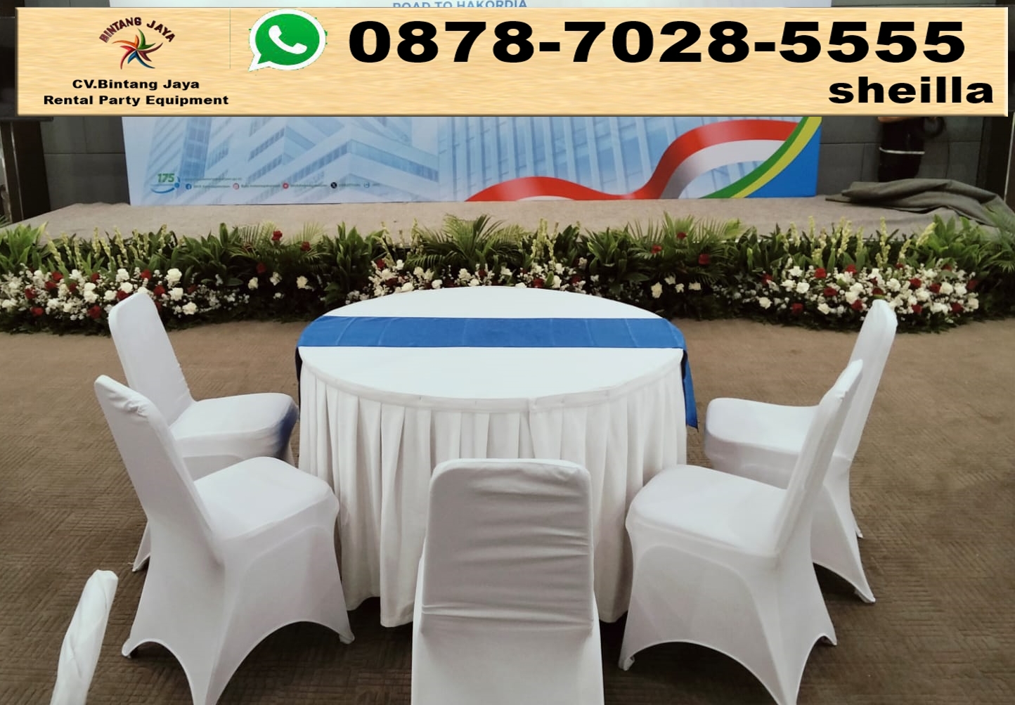 Sewa Meja Bundar atau Bulat D160cm Harga Spesial Promo Di Tangerang