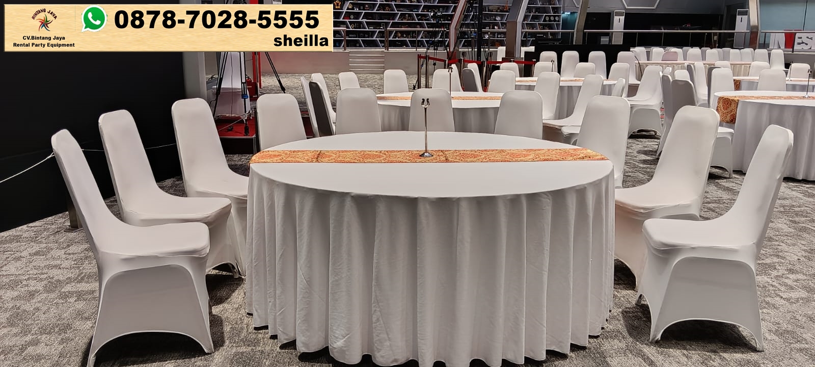 Sewa meja bundar diameter 180cm ideal sepuluh kursi futura area Bogor