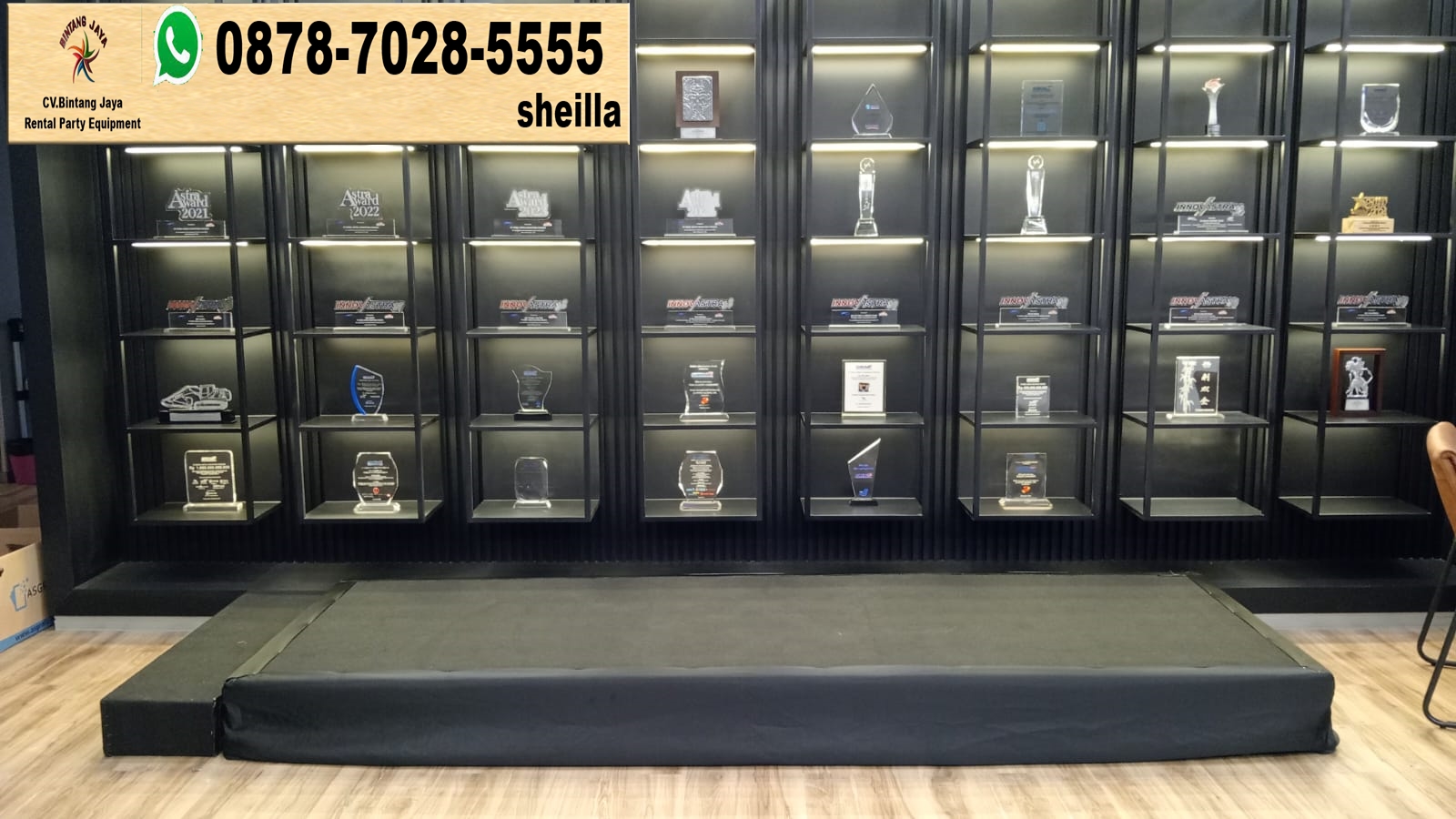 Sewa Panggung 3x1 Meter Indoor Karpet Hitam Area Jakarta
