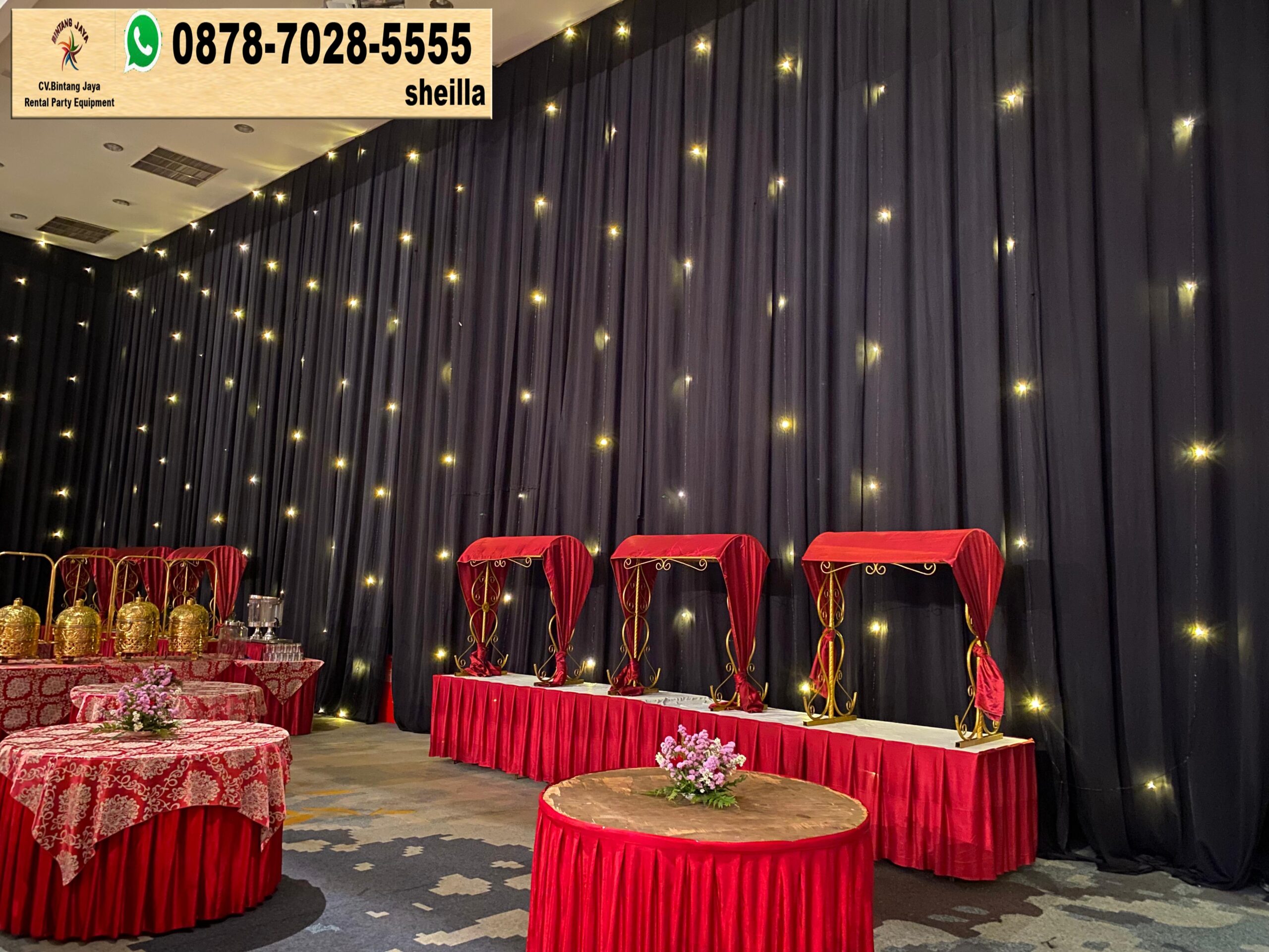 Sewa Tirai Hitam Lampu Bintang Promo Event Akhir Tahun Area Jakarta