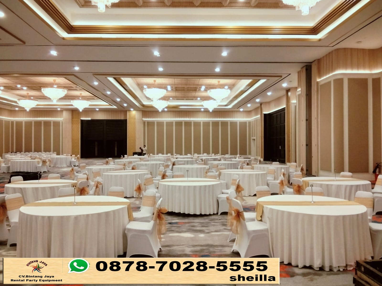 Sewa Meja Bulat D120cm Event Pertamina Trans Kontinental Jakarta