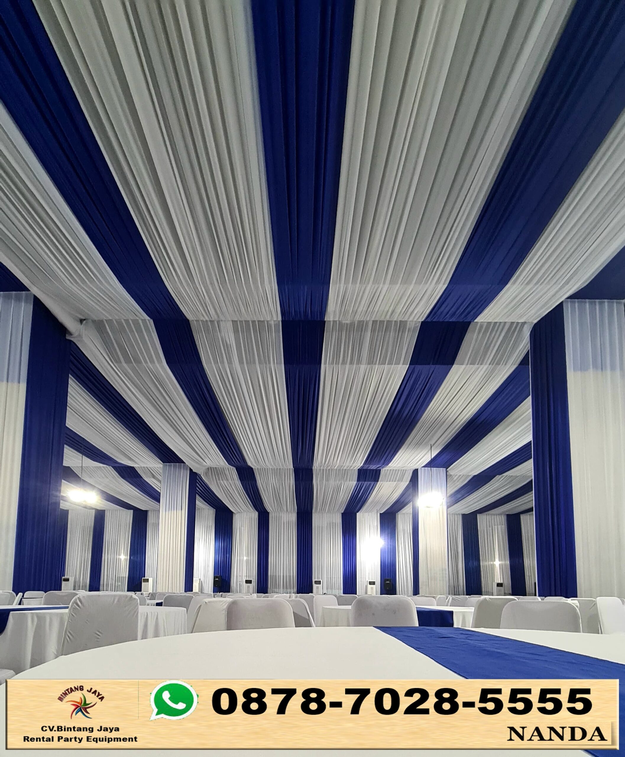 Sewa Kursi Meja dan Tenda Dekorasi Biru Putih di Jakarta