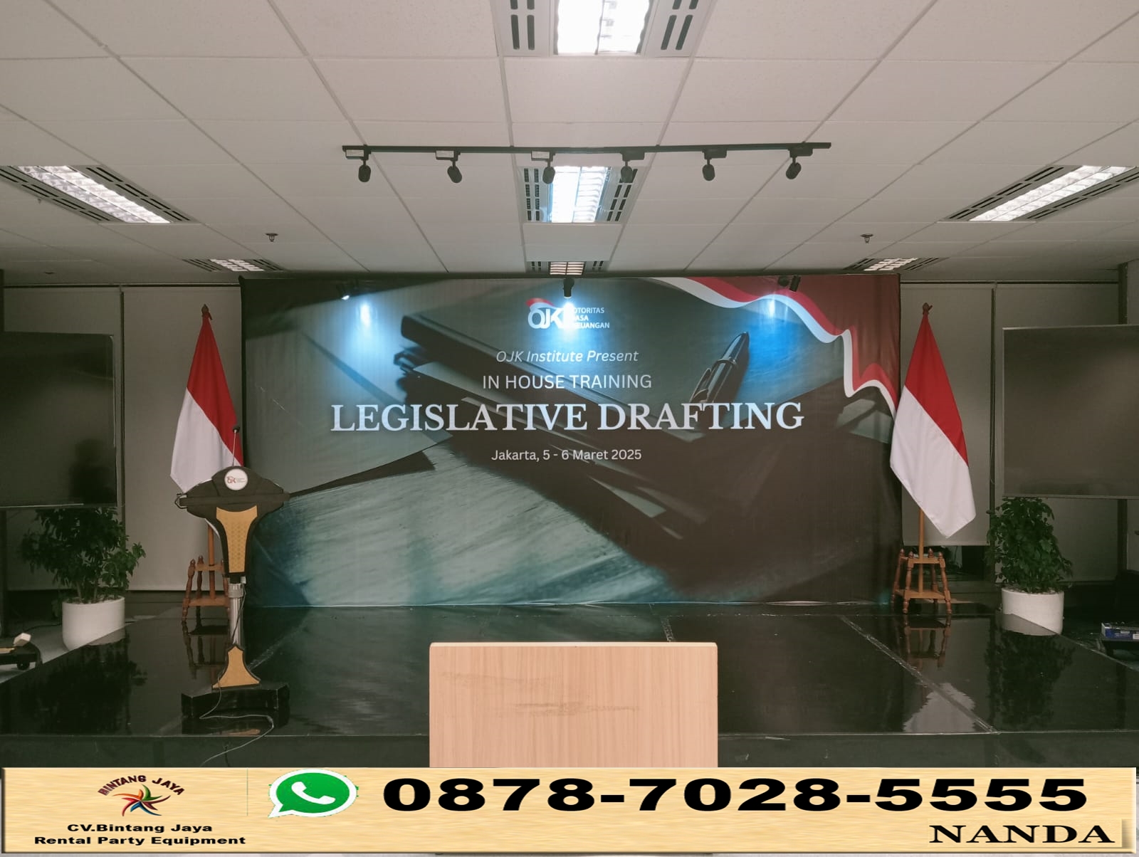 Jasa Sewa Backdrop Print Plexi Dan Lighting Area Bekasi Jakarta