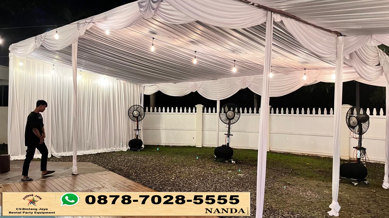 Rental Tenda Dekor Kain Rempel Putih di Jakarta