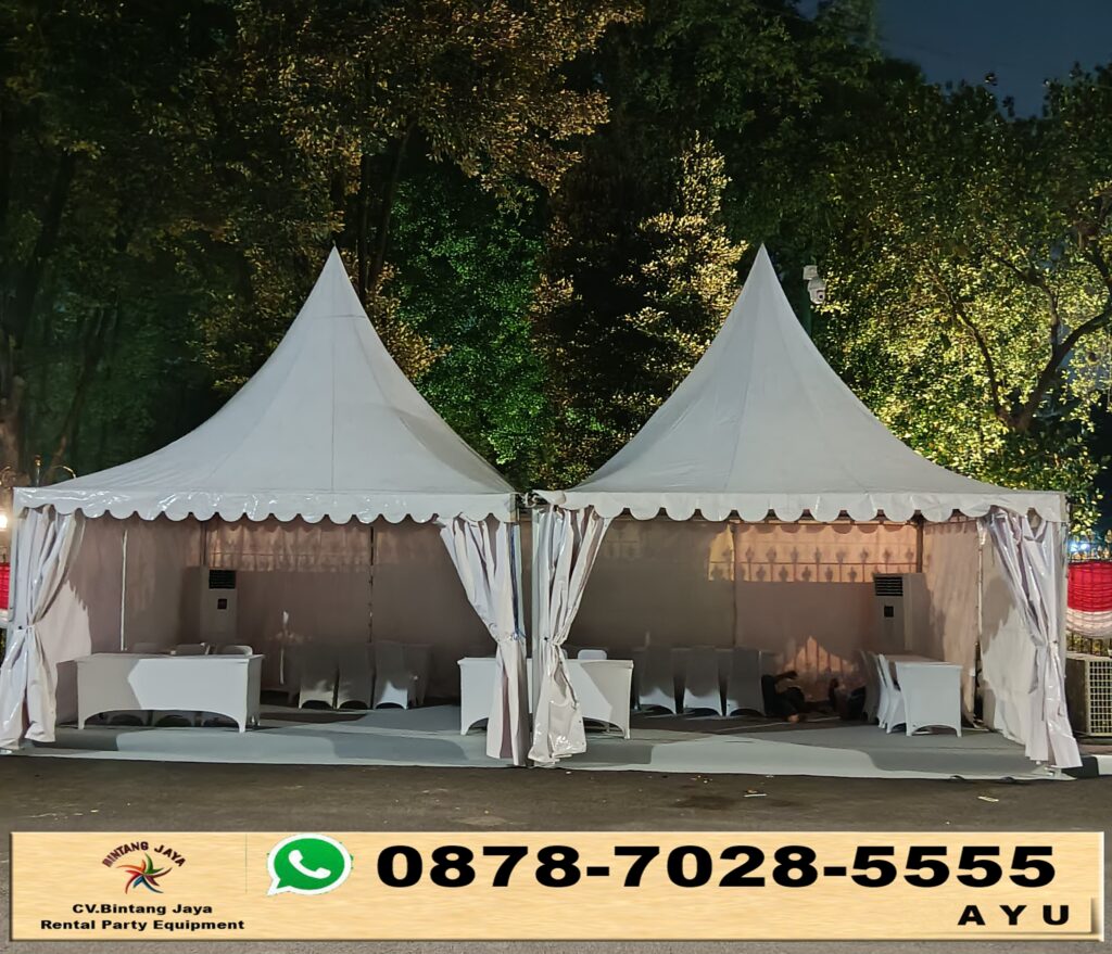 Jasa Sewa Tenda Kerucut Putih Ukuran 3x3 meter Jakarta