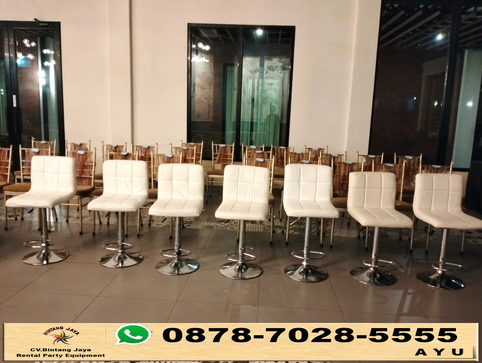 Rental Barstool Senderan Putih Jakarta
