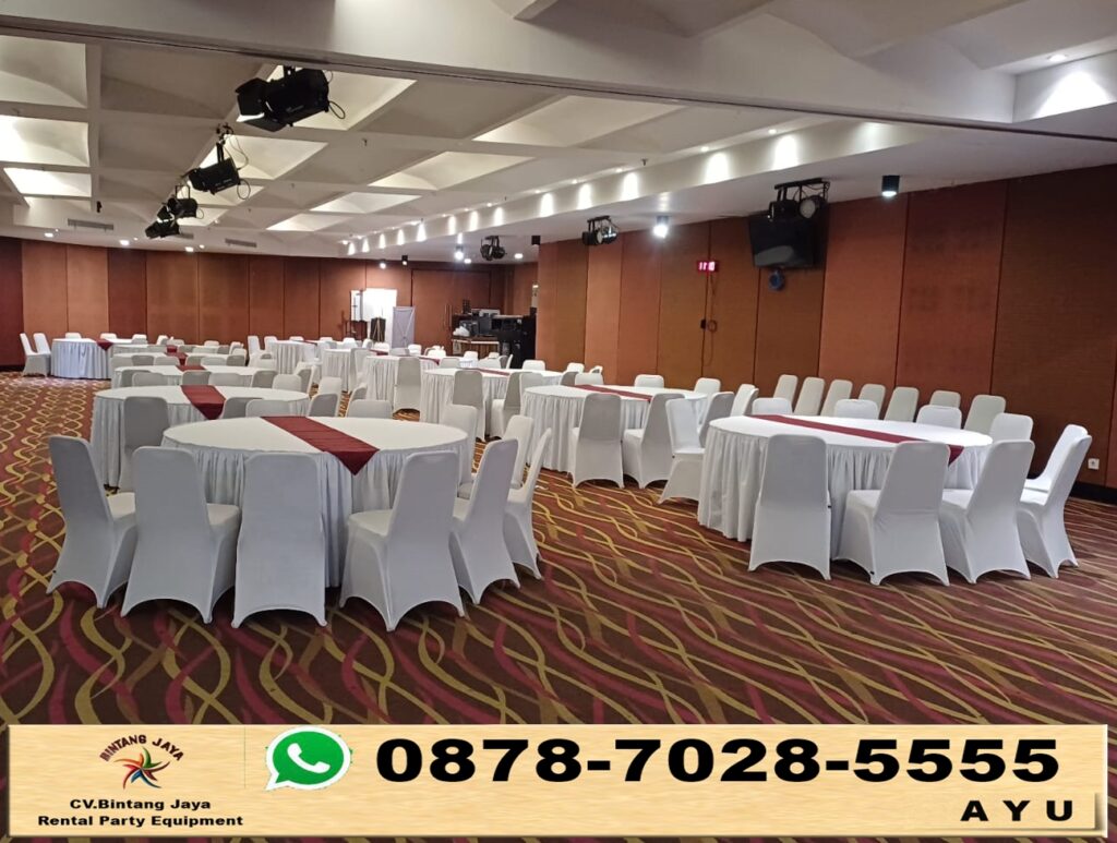 Pusat Sewa Meja Bundar Krisbow Diameter 160cm Bogor