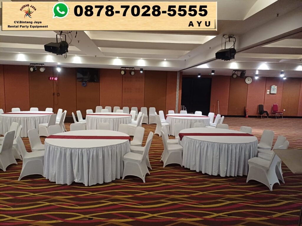 Pusat Sewa Meja Bundar Krisbow Diameter 160cm Bogor