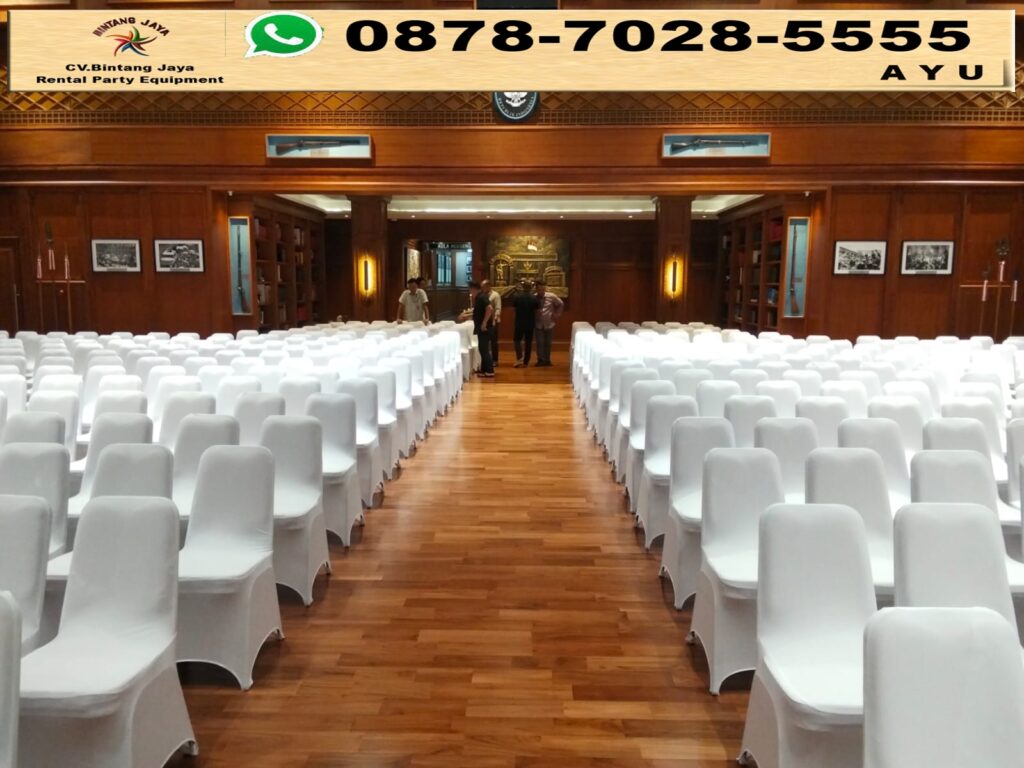 Sewa Kursi Futura Cover Ketat Putih Event Seskab Jakpus