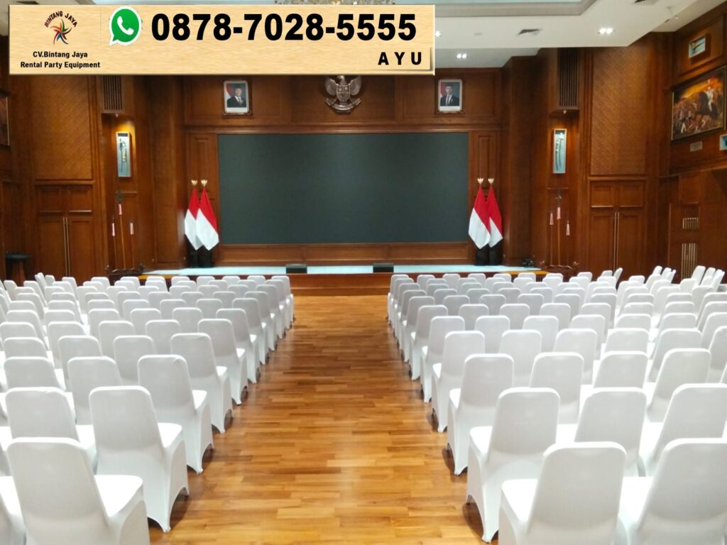 Sewa Kursi Futura Cover Ketat Putih Event Seskab Jakpus