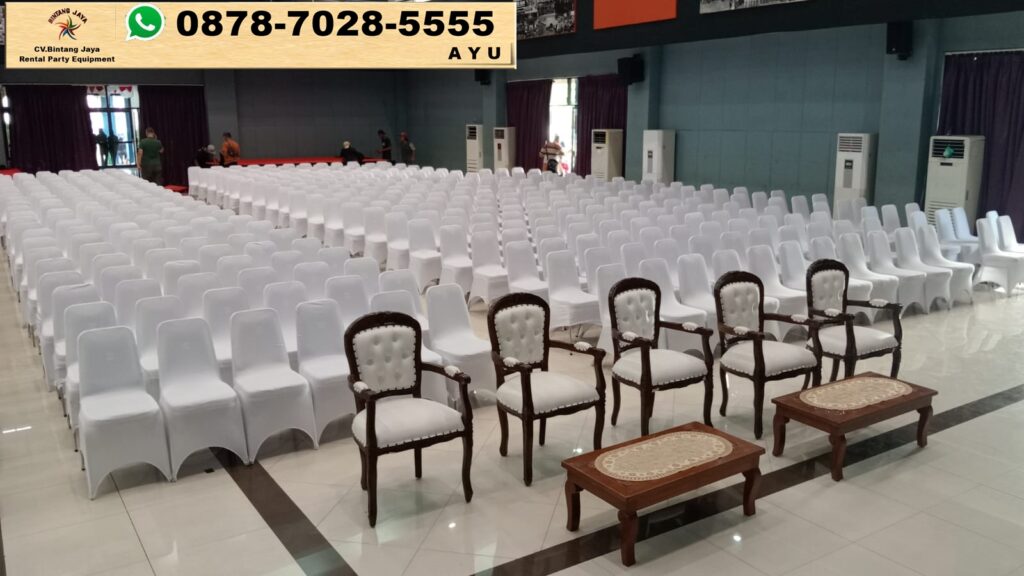 Sewa Kursi Futura Cover Ketat Putih Event Seskab Jakpus