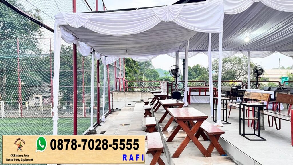 Jasa Sewa Tenda Putih Serut Dan Bangku Taman Jakarta