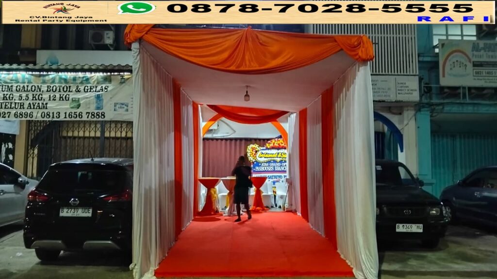 Jasa Sewa Tenda Kain Plafon Poni Merah Cibubur Jakarta Timur