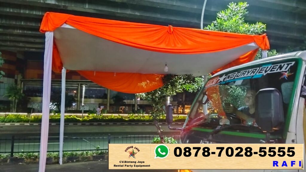 Jasa Sewa Tenda Kain Plafon Poni Merah Cibubur Jakarta Timur