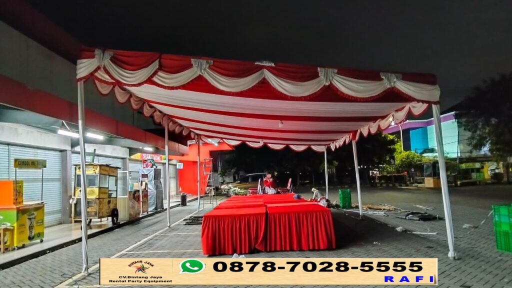 Jasa Sewa Tenda Kain Plafon Poni Merah Cibubur Jakarta Timur
