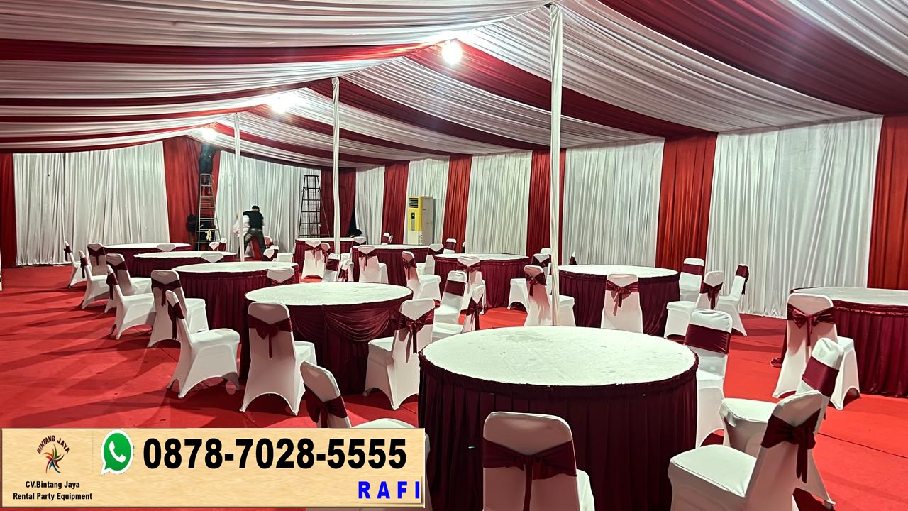 Pusat Sewa Tenda Hanggar Dekor Serut Merah Putih Jakarta