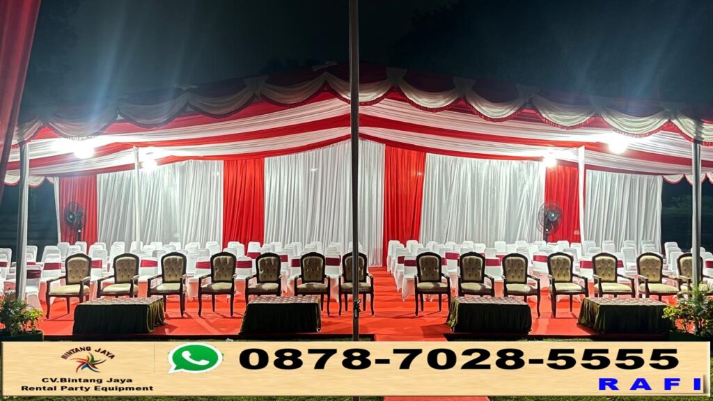 Pusat Sewa Tenda Hanggar Dekor Serut Merah Putih Jakarta