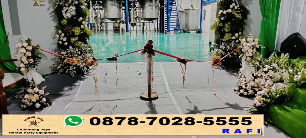 Sewa Tenda, Kursi, Karpet, Kipas, Krucut, Panggung Dan Gunting Pita Venue PT. Lam Seng Hang Indonesia