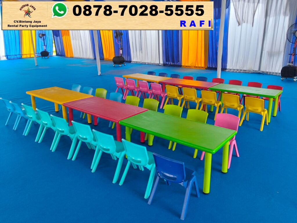 Paket Sewa Meja Dan Kursi Anak Warna-warni Event Masjid Al Iklas PIK 2