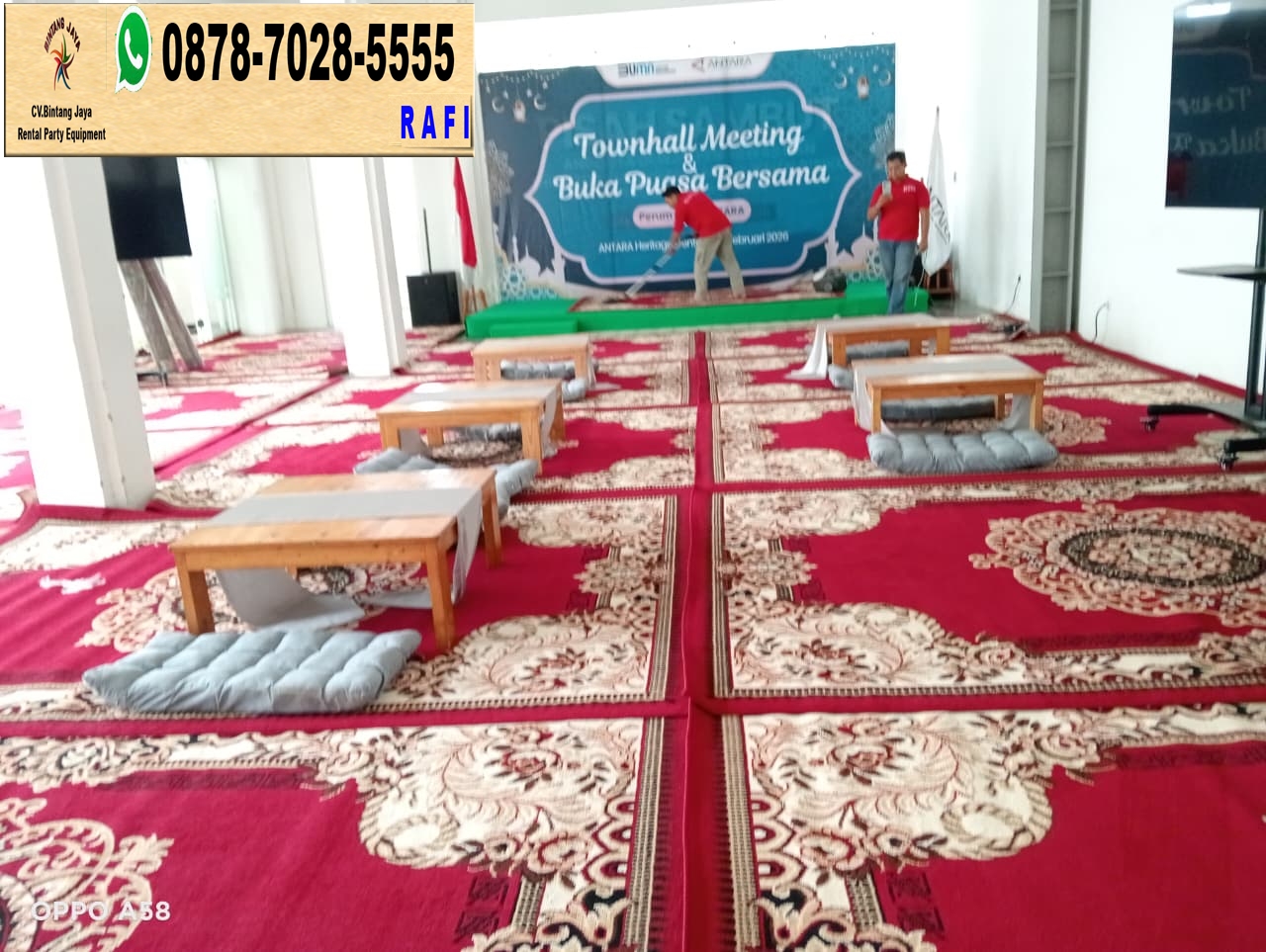 Paket Sewa Panggung Backdrop Karpet Dan Meja Lesehan Bukber Di Bekasi
