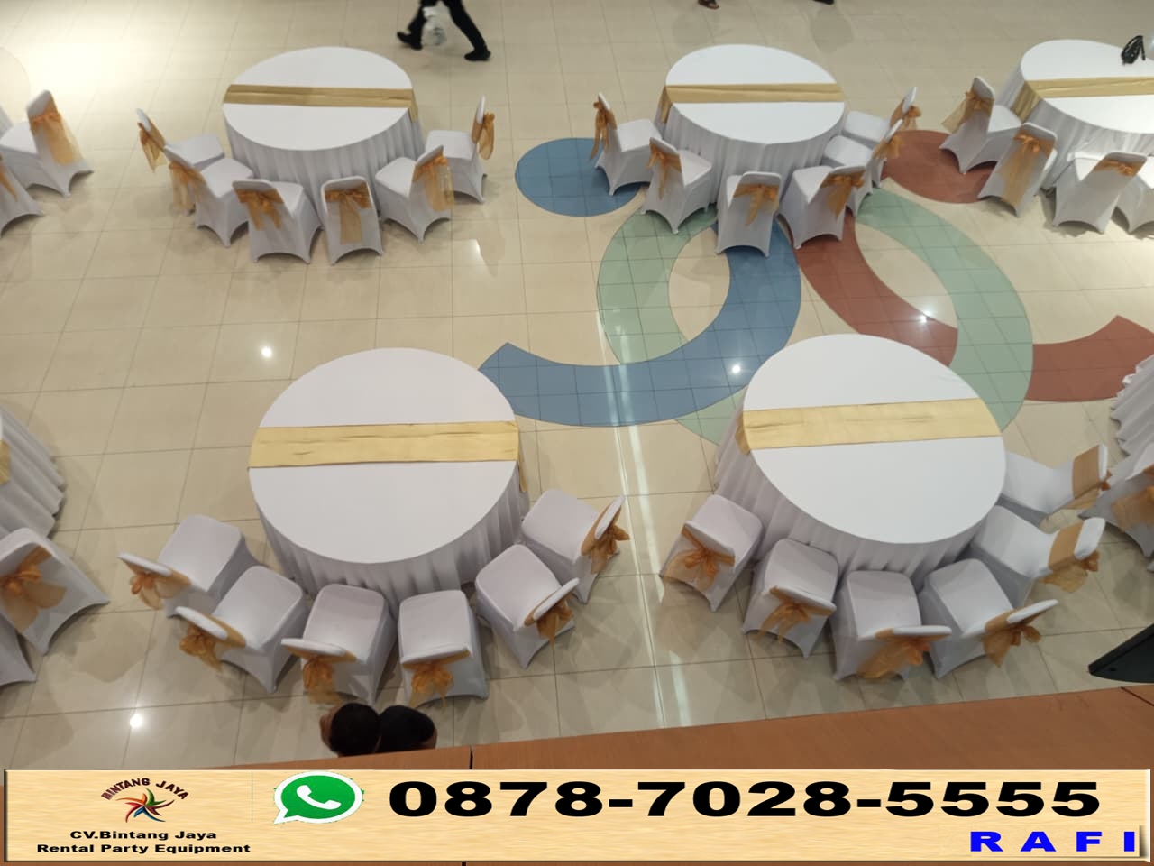 Sewa Kursi Dan Round Tabel Cover Putih Event TVRI Jakarta