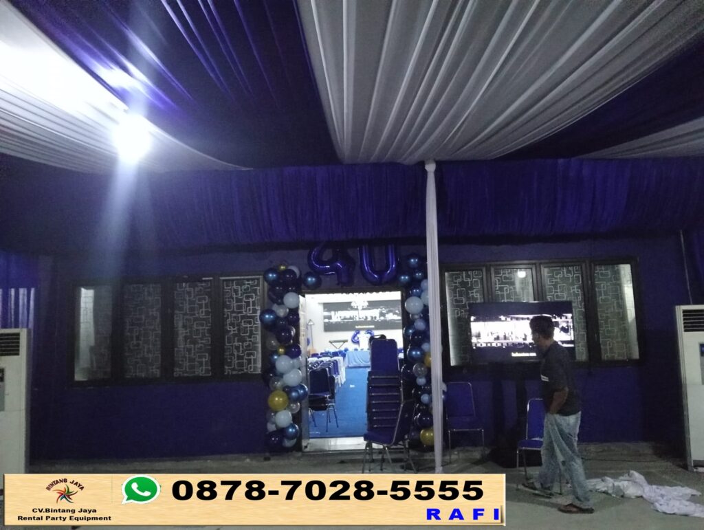 Sewa Tenda Dekorasi Full Biru Putih Event Cikarang Pusat